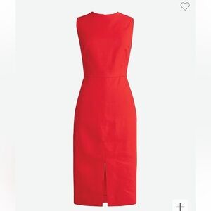 J. Crew Palermo Vintage Red High-neck sheath dress stretch linen Size 6Tall NEW
